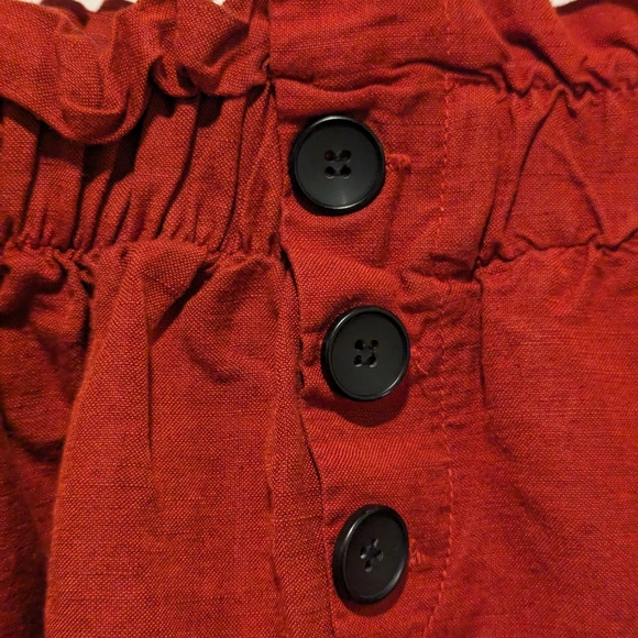 Bershka Burnt Orange Linen Blend Mini Skirt - Picture 5 of 9